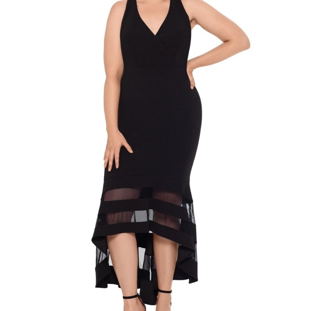 ***New w/tags*** XScape Hi Low Dramatic Little Black Cocktail Dress Plus 22W